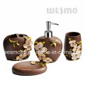 Flowery Polyresin Bathroom Set (WBP1065A)